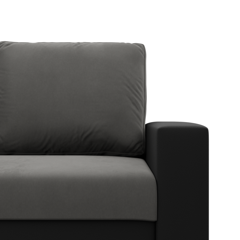 LUNA Corner Sofa, Color - ASH + BLACK LUNA Corner Sofa, Color - ASH + BLACK