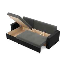 LUNA Corner Sofa, Color - ASH + BLACK LUNA Corner Sofa, Color - ASH + BLACK