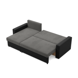 LUNA Corner Sofa, Color - ASH + BLACK LUNA Corner Sofa, Color - ASH + BLACK