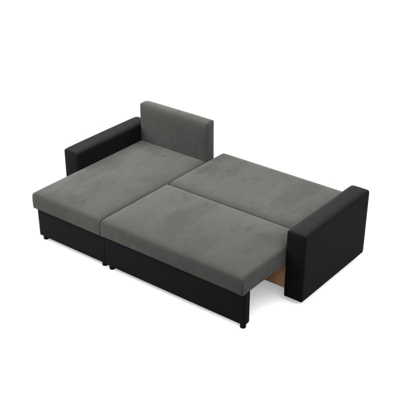 LUNA Corner Sofa, Color - ASH + BLACK LUNA Corner Sofa, Color - ASH + BLACK