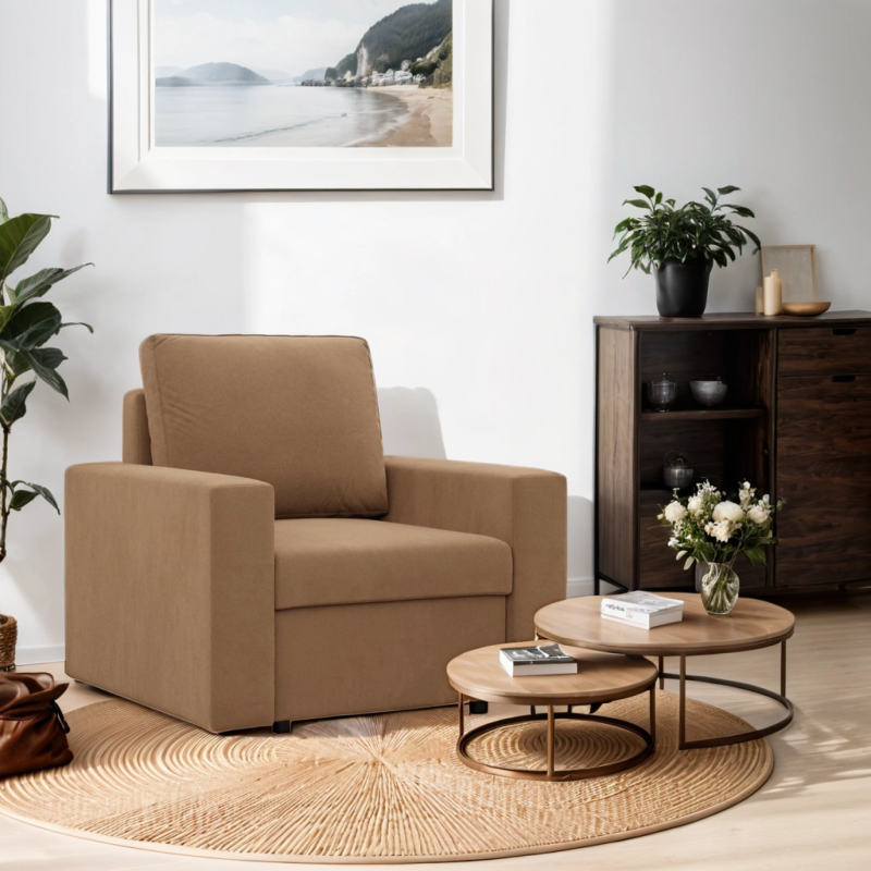 NEO Micro Armchair, Filling - Foam, Color - CAPPUCCINO, Armrest Type - Straight NEO Micro Armchair, Filling - Foam, Color - CAPPUCCINO, Armrest Type - Straight