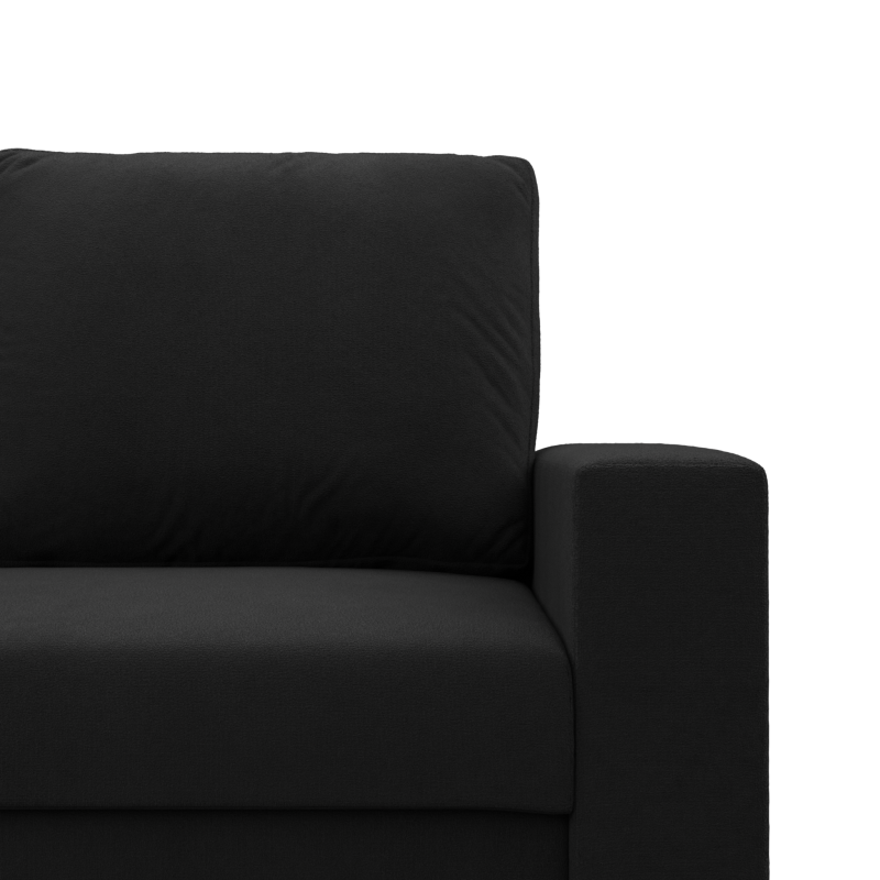 Ecksofa NEO Mikro, Füllung - Schaumstoff, Farbe - SCHWARZ, Art der Armlehne - Gerade Ecksofa NEO Mikro, Füllung - Schaumstoff, Farbe - SCHWARZ, Art der Armlehne - Gerade