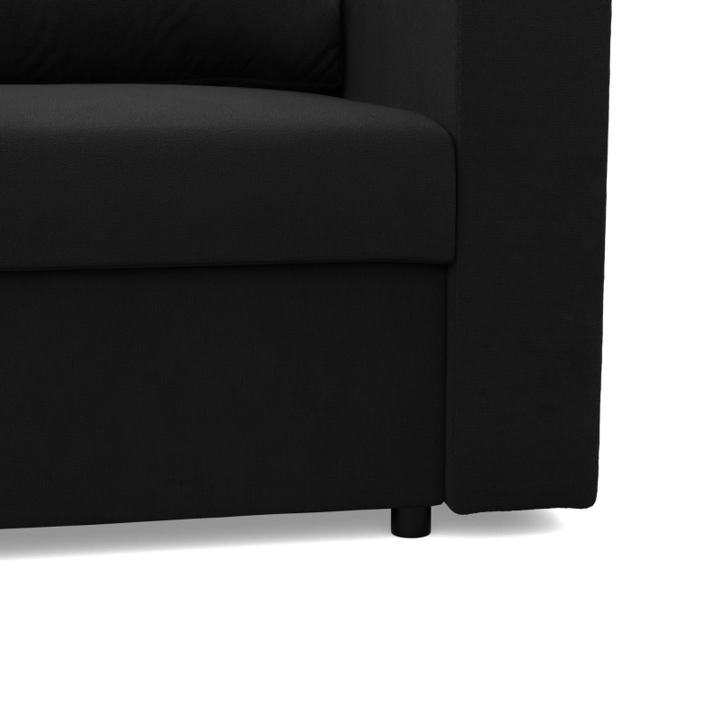 Ecksofa NEO Mikro, Füllung - Schaumstoff, Farbe - SCHWARZ, Art der Armlehne - Gerade Ecksofa NEO Mikro, Füllung - Schaumstoff, Farbe - SCHWARZ, Art der Armlehne - Gerade