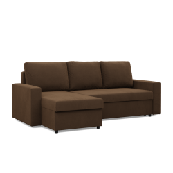 NEO Mikro Corner Sofa, Filling - Foam, Color - BROWN, Type of Armrest - Straight