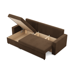 Ecksofa NEO Mikro, Füllung - Schaumstoff, Farbe - BRAUN, Art der Armlehne - Einfach Ecksofa NEO Mikro, Füllung - Schaumstoff, Farbe - BRAUN, Art der Armlehne - Einfach