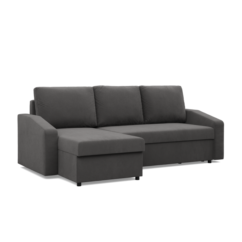 Ecksofa NEO Mikro, Füllung - Schaumstoff, Farbe - GRAU, Art der Armlehne - Schräg Ecksofa NEO Mikro, Füllung - Schaumstoff, Farbe - GRAU, Art der Armlehne - Schräg