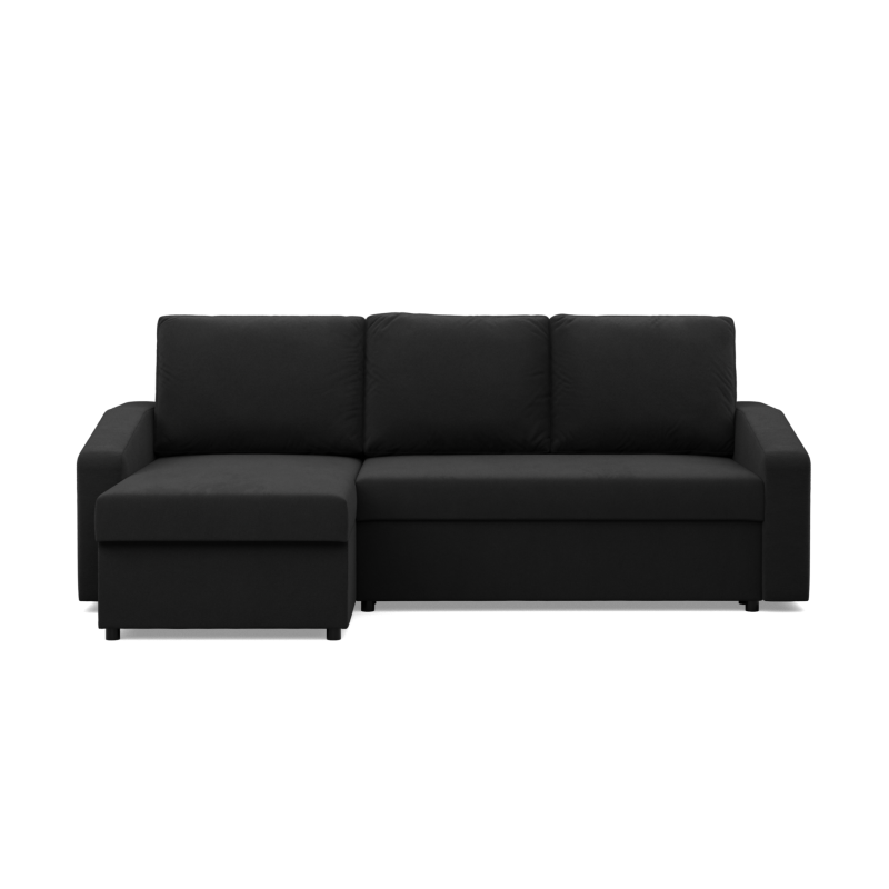 NEO Mikro Ecksofa, Füllung - Schaumstoff, Farbe - SCHWARZ, Armlehnenart - Schräg NEO Mikro Ecksofa, Füllung - Schaumstoff, Farbe - SCHWARZ, Armlehnenart - Schräg
