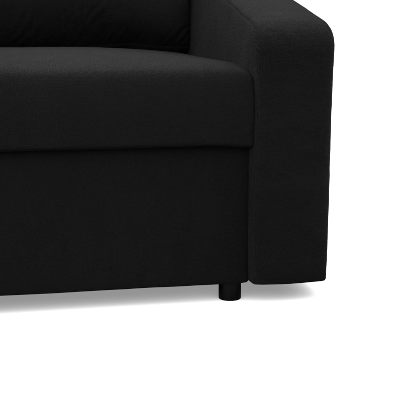 NEO Mikro Ecksofa, Füllung - Schaumstoff, Farbe - SCHWARZ, Armlehnenart - Schräg NEO Mikro Ecksofa, Füllung - Schaumstoff, Farbe - SCHWARZ, Armlehnenart - Schräg