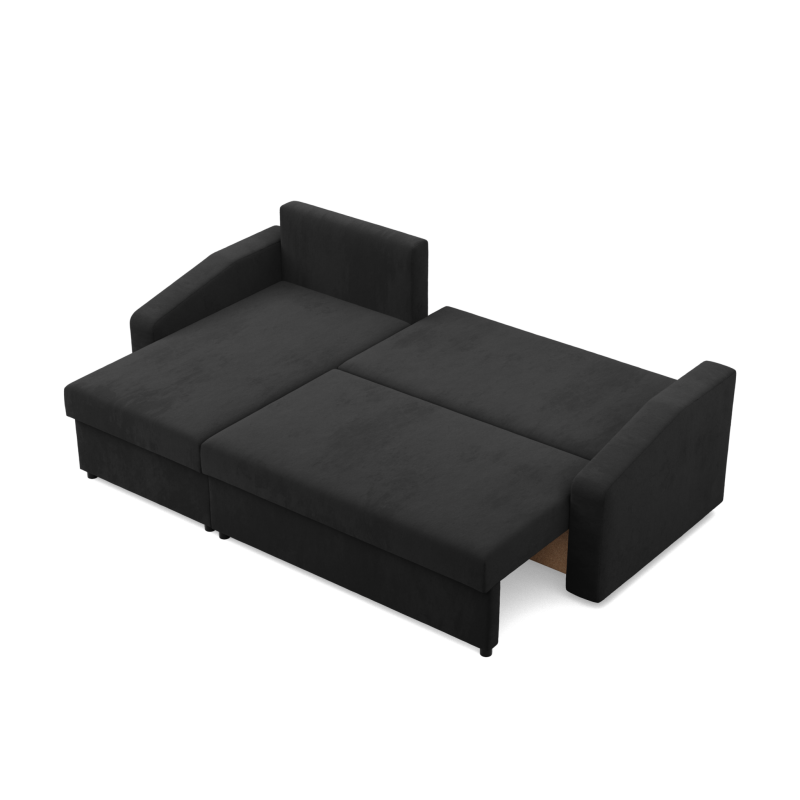 NEO Mikro Ecksofa, Füllung - Schaumstoff, Farbe - SCHWARZ, Armlehnenart - Schräg NEO Mikro Ecksofa, Füllung - Schaumstoff, Farbe - SCHWARZ, Armlehnenart - Schräg
