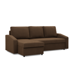 NEO Mikro Corner Sofa, Filling - Foam, Color - BROWN, Type of Armrest - Slanted