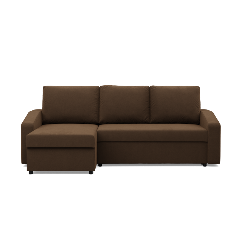 Ecksofa NEO Mikro, Füllung - Schaumstoff, Farbe - BRAUN, Armlehnentyp - Schräg Ecksofa NEO Mikro, Füllung - Schaumstoff, Farbe - BRAUN, Armlehnentyp - Schräg