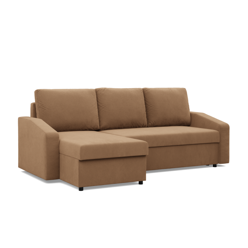 Ecksofa NEO Mikro, Füllung - Schaumstoff, Farbe - CAPPUCCINO, Art der Armlehne - Schräg Ecksofa NEO Mikro, Füllung - Schaumstoff, Farbe - CAPPUCCINO, Art der Armlehne - Schräg