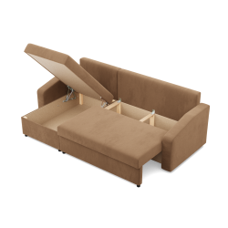 Ecksofa NEO Mikro, Füllung - Schaumstoff, Farbe - CAPPUCCINO, Art der Armlehne - Schräg Ecksofa NEO Mikro, Füllung - Schaumstoff, Farbe - CAPPUCCINO, Art der Armlehne - Schräg