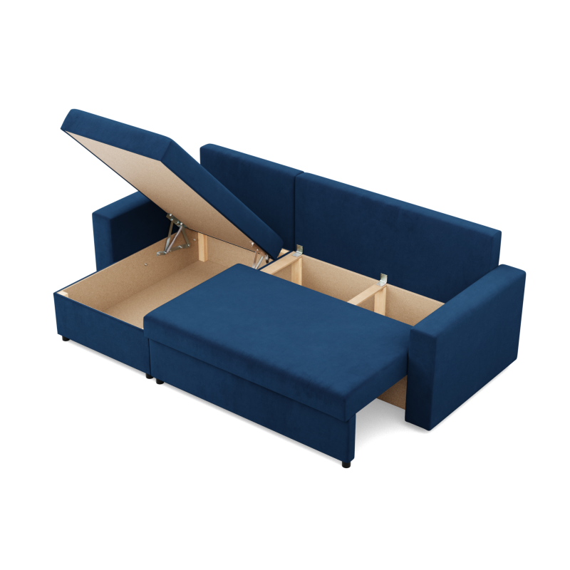 Ecksofa NEO Kronos, Füllung - Federkern, Farbe - BLAU, Armlehnentyp - Gerade Ecksofa NEO Kronos, Füllung - Federkern, Farbe - BLAU, Armlehnentyp - Gerade