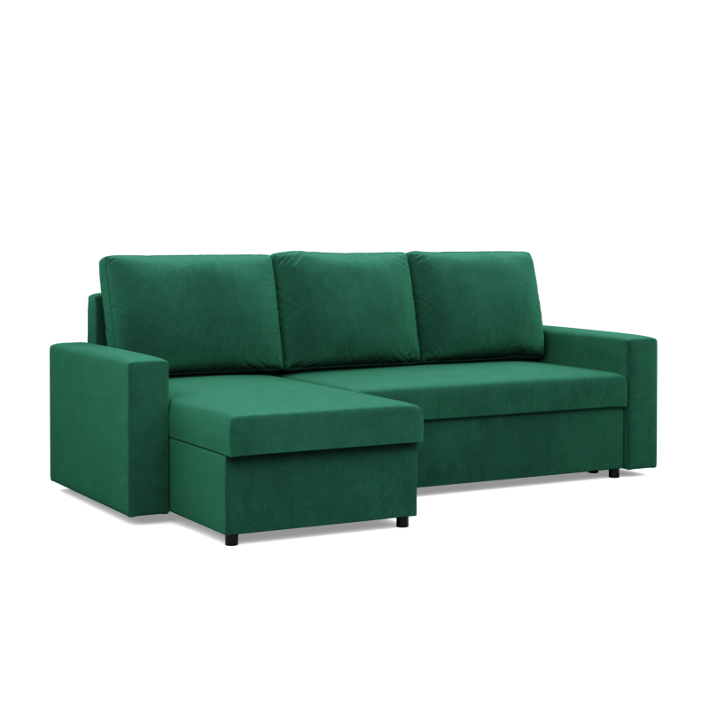 Ecksofa NEO Kronos, Füllung - Federn, Farbe - FLASCHENGRÜN, Art der Armlehne - Einfach Ecksofa NEO Kronos, Füllung - Federn, Farbe - FLASCHENGRÜN, Art der Armlehne - Einfach