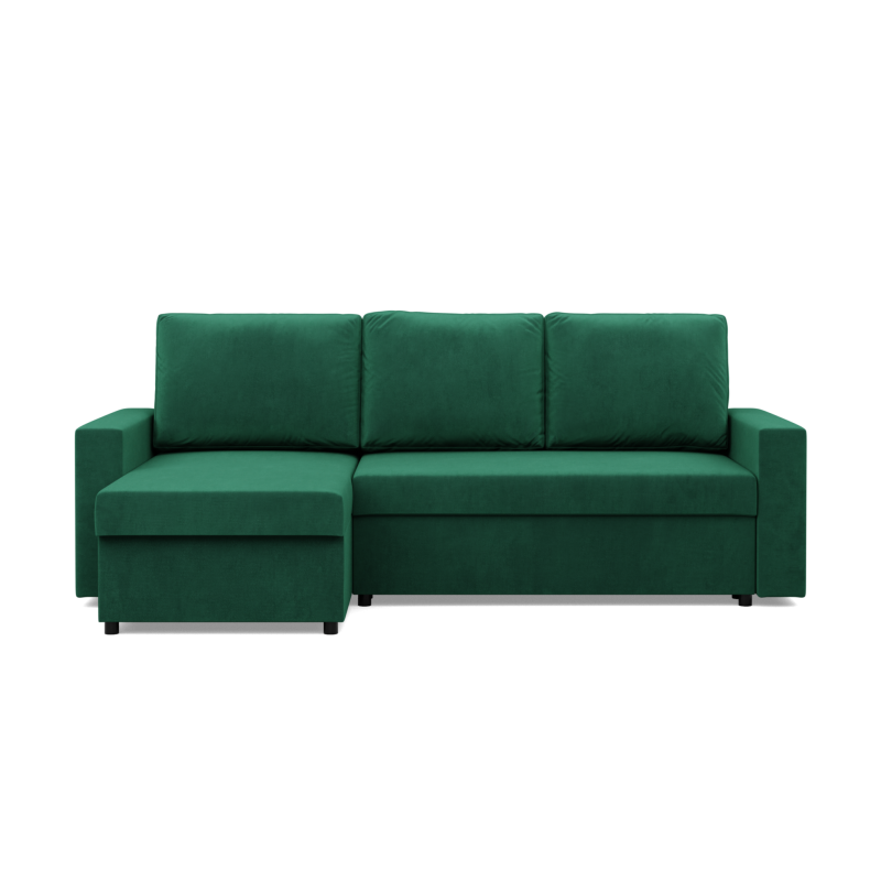 Ecksofa NEO Kronos, Füllung - Federn, Farbe - FLASCHENGRÜN, Art der Armlehne - Einfach Ecksofa NEO Kronos, Füllung - Federn, Farbe - FLASCHENGRÜN, Art der Armlehne - Einfach