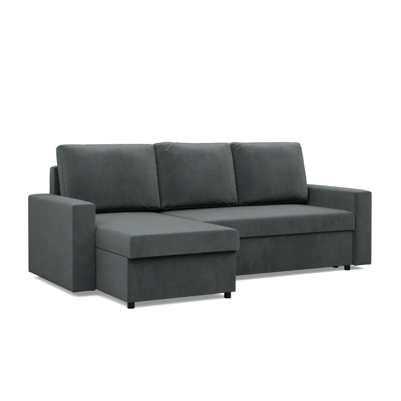 Ecksofa NEO Kronos, Füllung - Federkern, Farbe - DUNKELGRAU, Art der Armlehne - Gerade Ecksofa NEO Kronos, Füllung - Federkern, Farbe - DUNKELGRAU, Art der Armlehne - Gerade