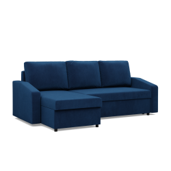NEO Kronos Corner Sofa, Filling - Spring, Color - NAVY BLUE, Type of Armrest - Slanted