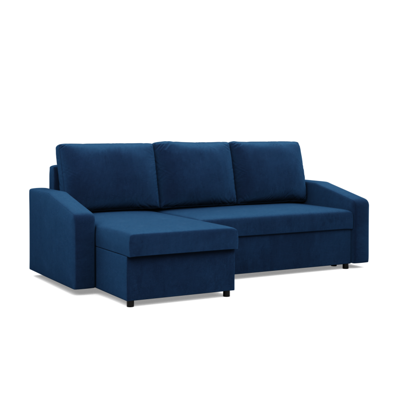 Ecksofa NEO Kronos, Füllung - Federkern, Farbe - DUNKELBLAU, Art der Armlehne - Schräg Ecksofa NEO Kronos, Füllung - Federkern, Farbe - DUNKELBLAU, Art der Armlehne - Schräg
