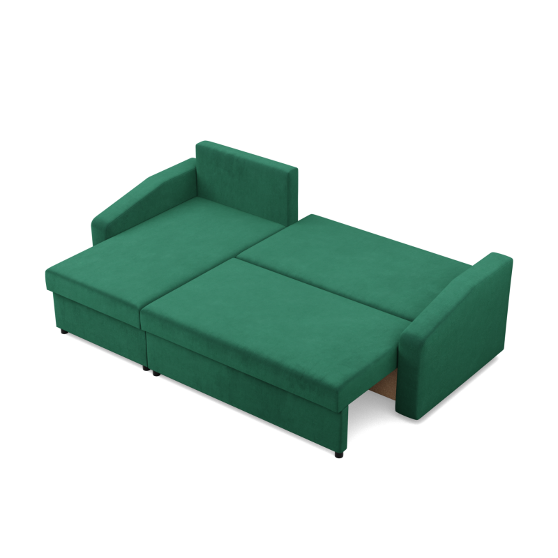 Ecksofa NEO Kronos, Füllung - Federkern, Farbe - FLASCHENGRÜN, Art der Armlehne - Schräg Ecksofa NEO Kronos, Füllung - Federkern, Farbe - FLASCHENGRÜN, Art der Armlehne - Schräg