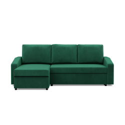 Ecksofa NEO Kronos, Füllung - Federkern, Farbe - FLASCHENGRÜN, Art der Armlehne - Schräg Ecksofa NEO Kronos, Füllung - Federkern, Farbe - FLASCHENGRÜN, Art der Armlehne - Schräg