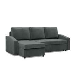 NEO Kronos Corner Sofa, Filling - Spring, Color - DARK GRAY, Armrest Type - Slanted
