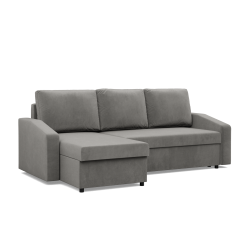 NEO Kronos Corner Sofa, Filling - Spring, Color - LIGHT GRAY, Armrest Type - Slanted