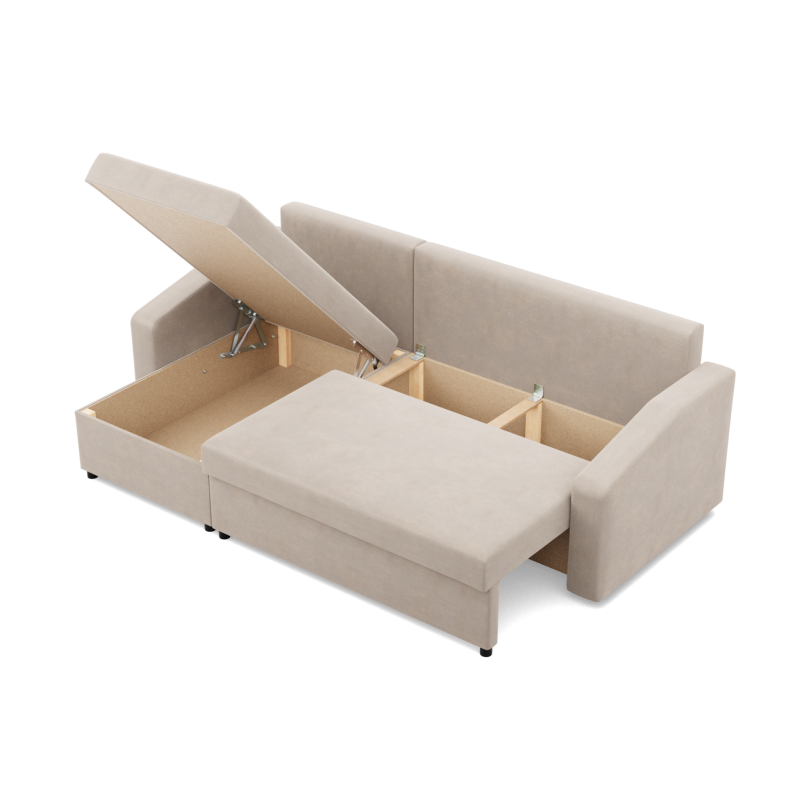 Ecksofa NEO Kronos, Füllung - Federkern, Farbe - BEIGE, Armlehnenart - Schräg Ecksofa NEO Kronos, Füllung - Federkern, Farbe - BEIGE, Armlehnenart - Schräg