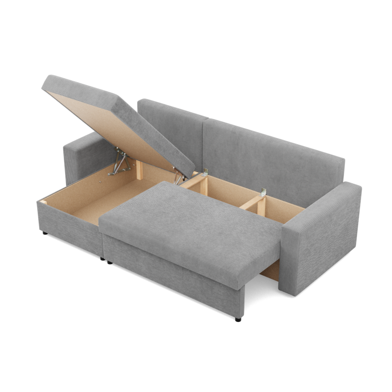 Ecksofa NEO Poso, Füllung - Federkern, Farbe - GRAU, Art der Armlehne - Einfach Ecksofa NEO Poso, Füllung - Federkern, Farbe - GRAU, Art der Armlehne - Einfach