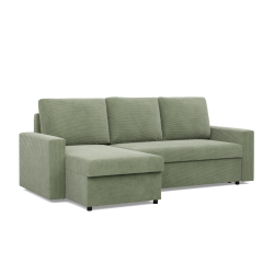NEO Poso Corner Sofa, Filling - Spring, Color - LIGHT GREEN, Type of Armrest - Straight
