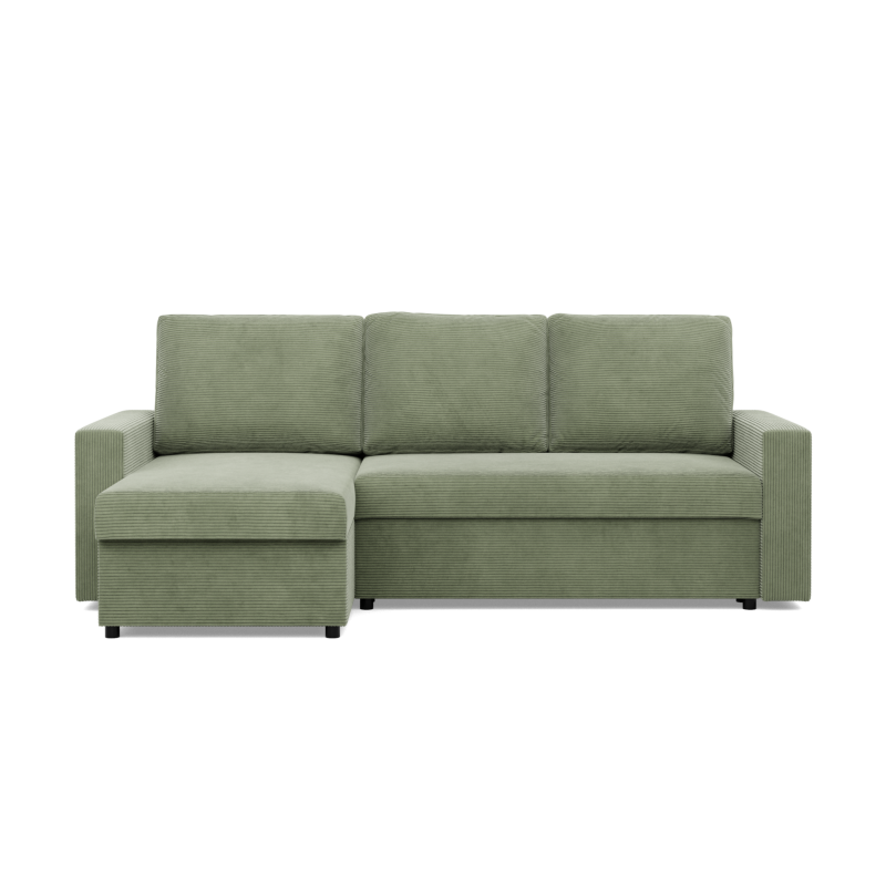 Ecksofa NEO Poso, Füllung - Feder, Farbe - HELLGRÜN, Art der Armlehne - Einfach Ecksofa NEO Poso, Füllung - Feder, Farbe - HELLGRÜN, Art der Armlehne - Einfach