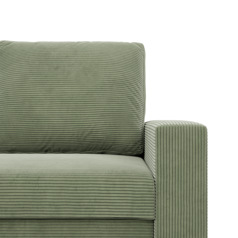 Ecksofa NEO Poso, Füllung - Feder, Farbe - HELLGRÜN, Art der Armlehne - Einfach Ecksofa NEO Poso, Füllung - Feder, Farbe - HELLGRÜN, Art der Armlehne - Einfach