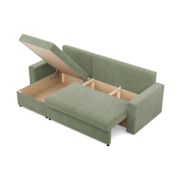 Ecksofa NEO Poso, Füllung - Feder, Farbe - HELLGRÜN, Art der Armlehne - Einfach Ecksofa NEO Poso, Füllung - Feder, Farbe - HELLGRÜN, Art der Armlehne - Einfach