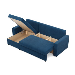 Ecksofa NEO Poso, Füllung - Federkern, Farbe - DUNKELBLAU, Art der Armlehne - Gerade Ecksofa NEO Poso, Füllung - Federkern, Farbe - DUNKELBLAU, Art der Armlehne - Gerade