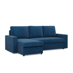 NEO Poso Corner Sofa, Filling - Spring, Color - NAVY BLUE, Armrest Type - Straight