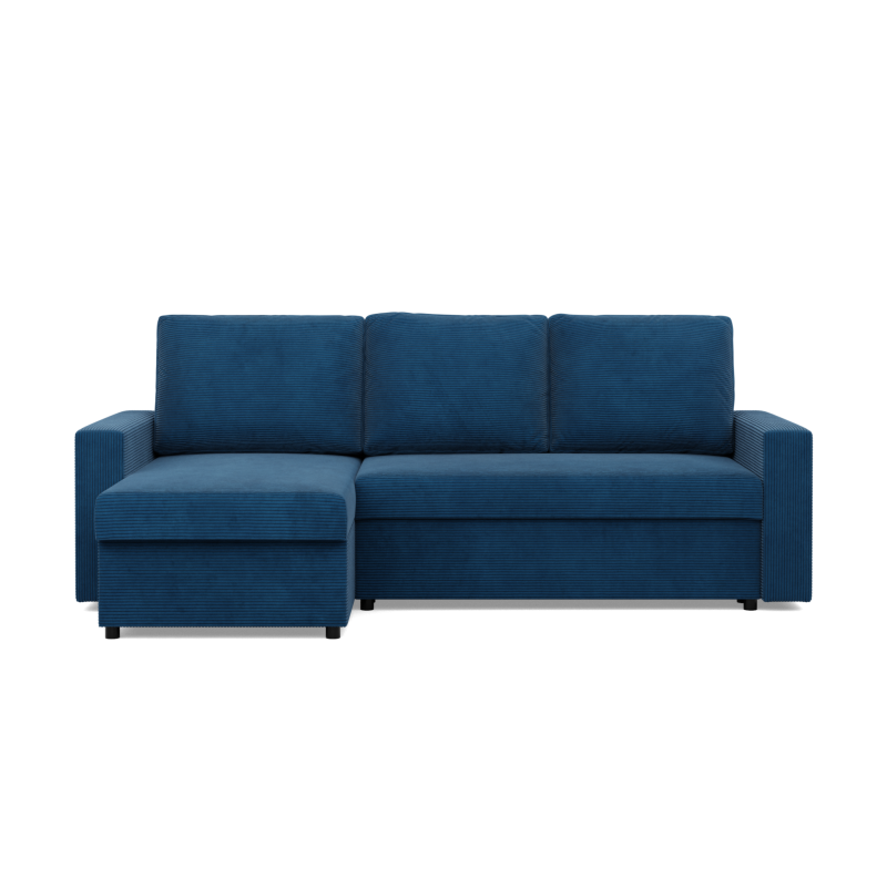 Ecksofa NEO Poso, Füllung - Federkern, Farbe - DUNKELBLAU, Art der Armlehne - Gerade Ecksofa NEO Poso, Füllung - Federkern, Farbe - DUNKELBLAU, Art der Armlehne - Gerade