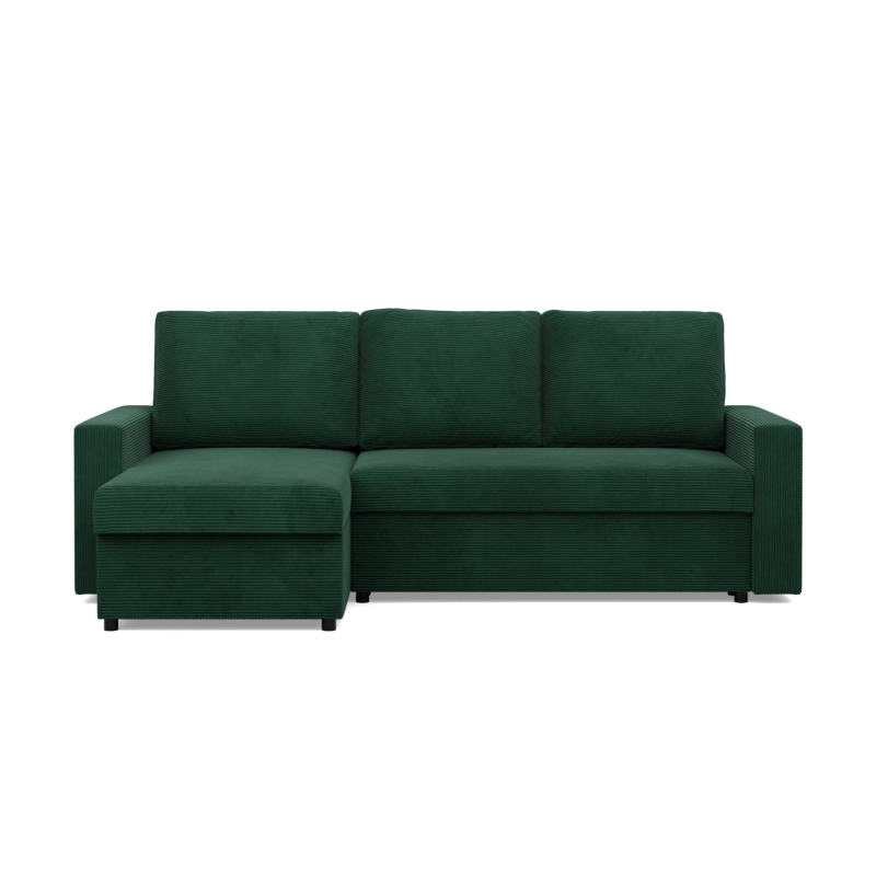 Ecksofa NEO Poso, Füllung - Federkern, Farbe - FLASCHENGRÜN, Art der Armlehne - Einfach Ecksofa NEO Poso, Füllung - Federkern, Farbe - FLASCHENGRÜN, Art der Armlehne - Einfach