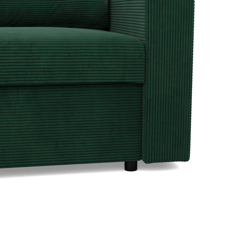 Ecksofa NEO Poso, Füllung - Federkern, Farbe - FLASCHENGRÜN, Art der Armlehne - Einfach Ecksofa NEO Poso, Füllung - Federkern, Farbe - FLASCHENGRÜN, Art der Armlehne - Einfach