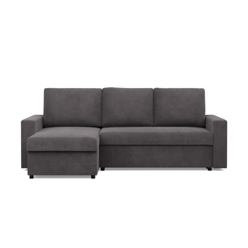 Ecksofa NEO Poso, Füllung - Federung, Farbe - DUNKELGRAU, Art der Armlehne - Einfach Ecksofa NEO Poso, Füllung - Federung, Farbe - DUNKELGRAU, Art der Armlehne - Einfach