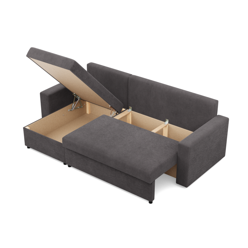Ecksofa NEO Poso, Füllung - Federung, Farbe - DUNKELGRAU, Art der Armlehne - Einfach Ecksofa NEO Poso, Füllung - Federung, Farbe - DUNKELGRAU, Art der Armlehne - Einfach