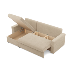Ecksofa NEO Poso, Füllung - Federkern, Farbe - BEIGE, Art der Armlehne - Einfach Ecksofa NEO Poso, Füllung - Federkern, Farbe - BEIGE, Art der Armlehne - Einfach