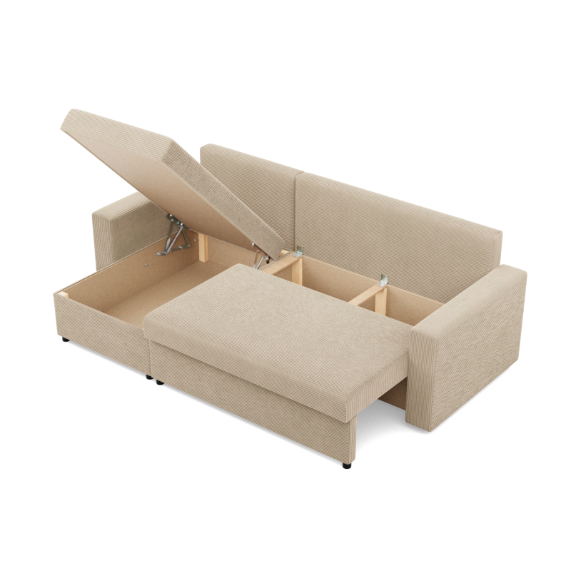 Ecksofa NEO Poso, Füllung - Federkern, Farbe - BEIGE, Art der Armlehne - Einfach Ecksofa NEO Poso, Füllung - Federkern, Farbe - BEIGE, Art der Armlehne - Einfach