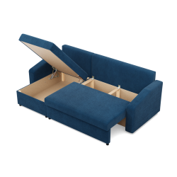 Ecksofa NEO Poso, Polsterung - Federung, Farbe - MARINEBLAU, Art der Armlehne - Schräg Ecksofa NEO Poso, Polsterung - Federung, Farbe - MARINEBLAU, Art der Armlehne - Schräg