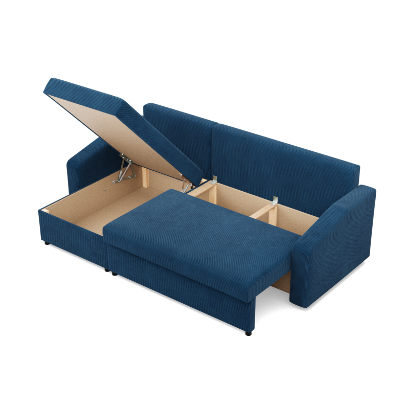 Ecksofa NEO Poso, Polsterung - Federung, Farbe - MARINEBLAU, Art der Armlehne - Schräg Ecksofa NEO Poso, Polsterung - Federung, Farbe - MARINEBLAU, Art der Armlehne - Schräg