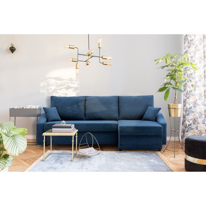 Ecksofa NEO Poso, Polsterung - Federung, Farbe - MARINEBLAU, Art der Armlehne - Schräg Ecksofa NEO Poso, Polsterung - Federung, Farbe - MARINEBLAU, Art der Armlehne - Schräg