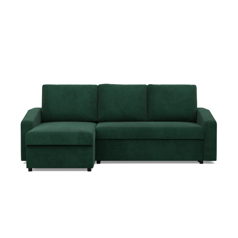Ecksofa NEO Poso, Polsterung - Federkern, Farbe - FLASCHENGRÜN, Art der Armlehne - Schräg Ecksofa NEO Poso, Polsterung - Federkern, Farbe - FLASCHENGRÜN, Art der Armlehne - Schräg