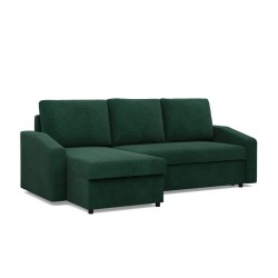 NEO Poso Corner Sofa, Filling - Spring, Color - BOTTLE GREEN, Type of Armrest - Slanted