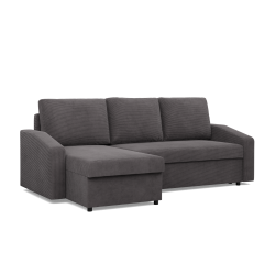 NEO Poso Corner Sofa, Filling - Spring, Color - DARK GRAY, Type of Armrest - Slanted