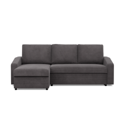 Ecksofa NEO Poso, Füllung - Federkern, Farbe - DUNKELGRAU, Armlehnenart - Schräg Ecksofa NEO Poso, Füllung - Federkern, Farbe - DUNKELGRAU, Armlehnenart - Schräg