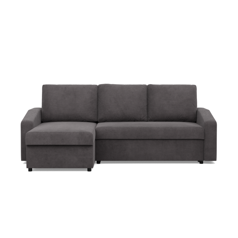 Ecksofa NEO Poso, Füllung - Federkern, Farbe - DUNKELGRAU, Armlehnenart - Schräg Ecksofa NEO Poso, Füllung - Federkern, Farbe - DUNKELGRAU, Armlehnenart - Schräg